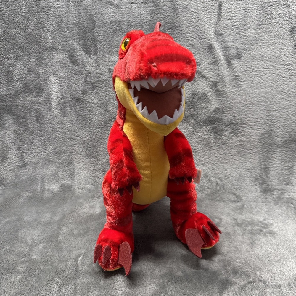 Build A Bear Red Dinosaur T REX Velociraptor Raptor Plush BABW 19"